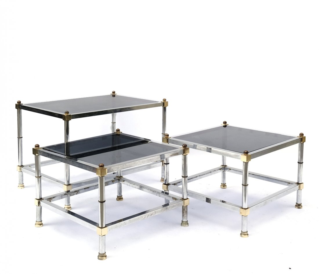 Three Chrome and Brass Side Tables (1 of 6)