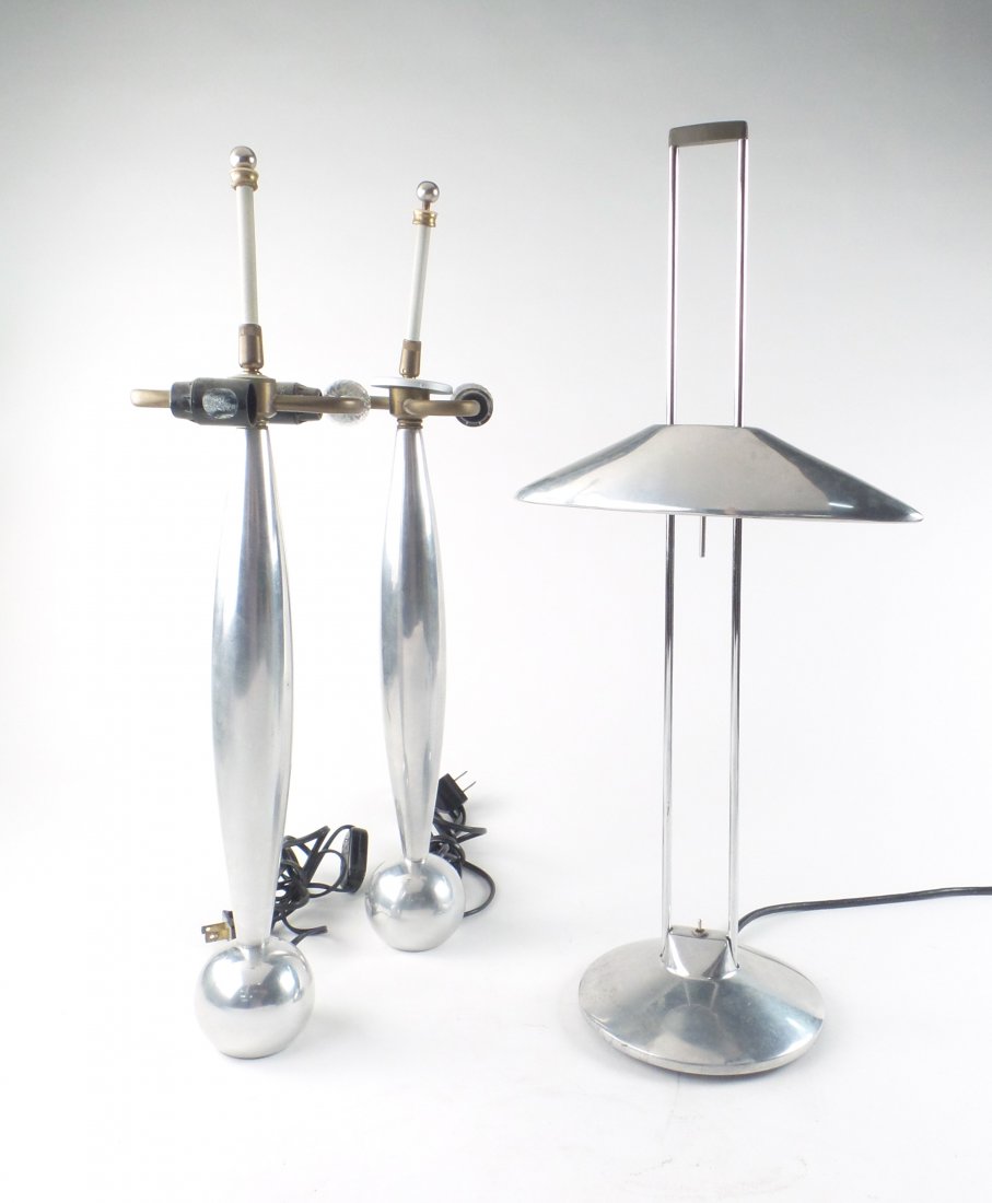 Three Cast Aluminum Modern Lamps (1 of 4)