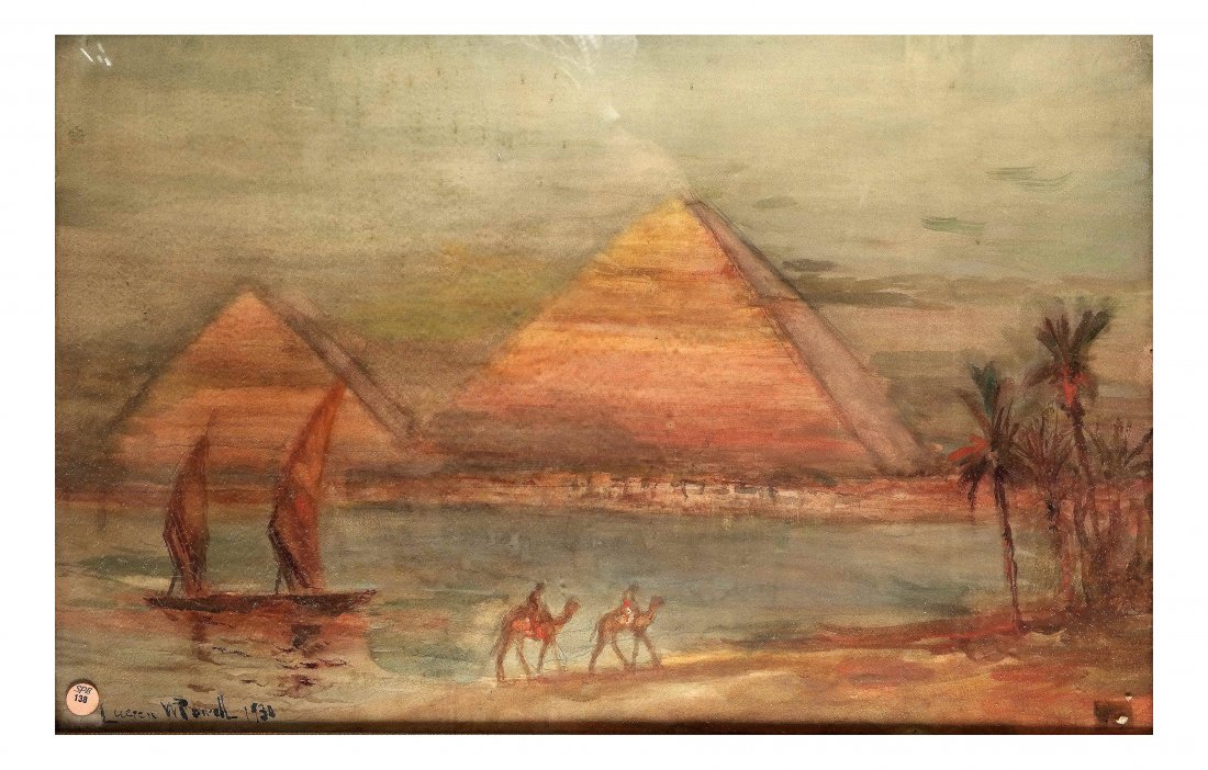 Lucien W. Powell, Egyptian Scene, W/C (1 of 4)