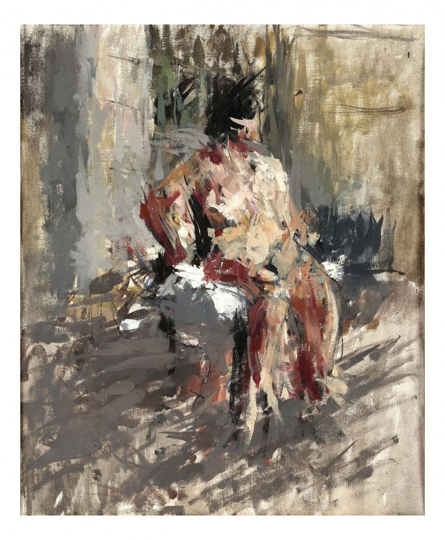 Abstract Figure, Oil on Carton (1 of 3)