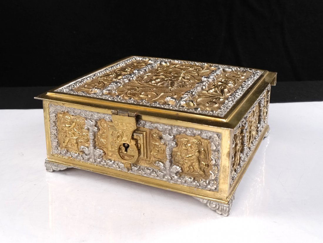 Ornate Bronze Box with Cherubs (1 of 6)