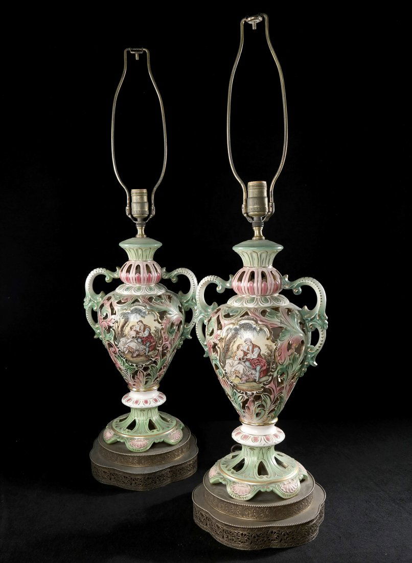 Two Decorated Ceramic Lamps (1 of 7)