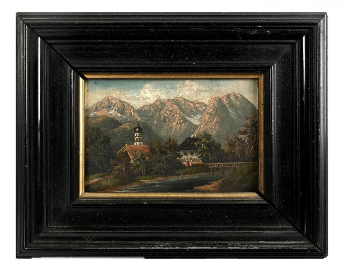 Mountainous Landscape, Oil on Panel (1 of 3)