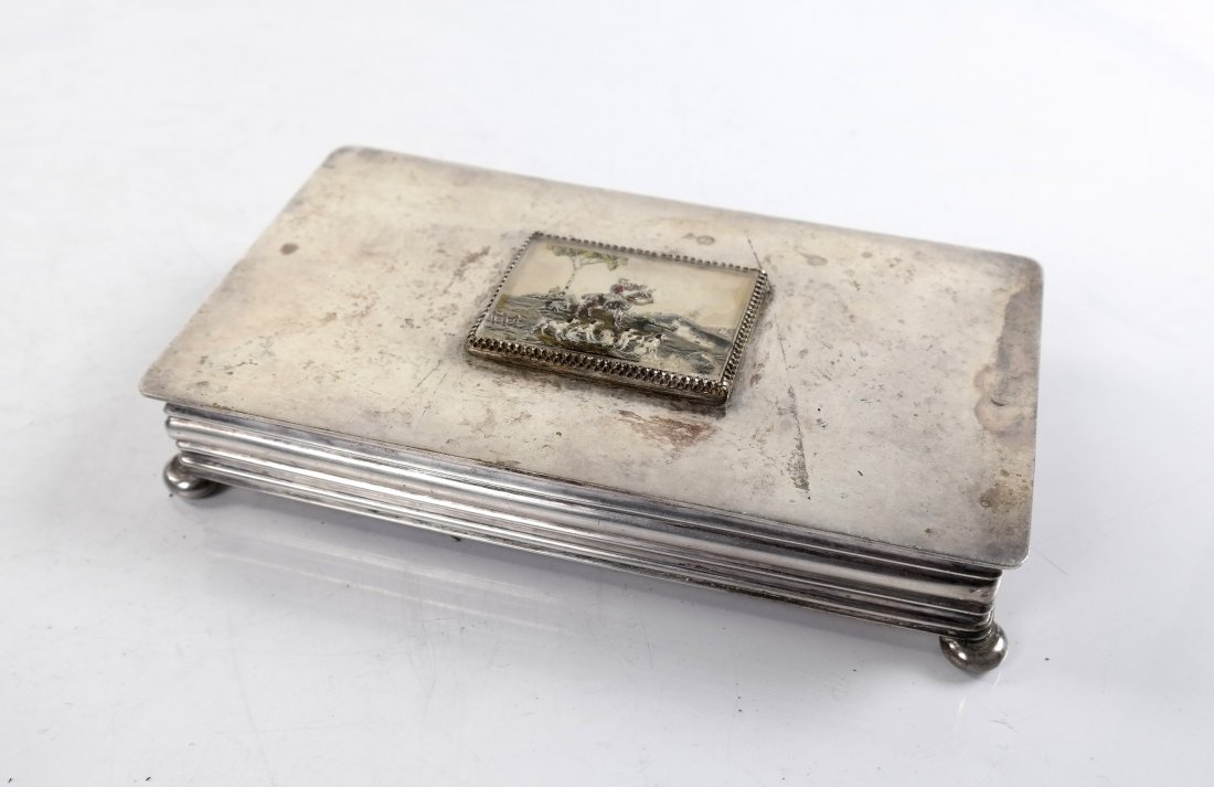 Silver Plate Box with Hunt Scene (1 of 8)