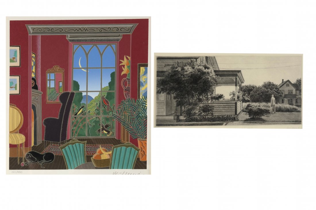 Two Prints, Interior and House Scene (1 of 5)