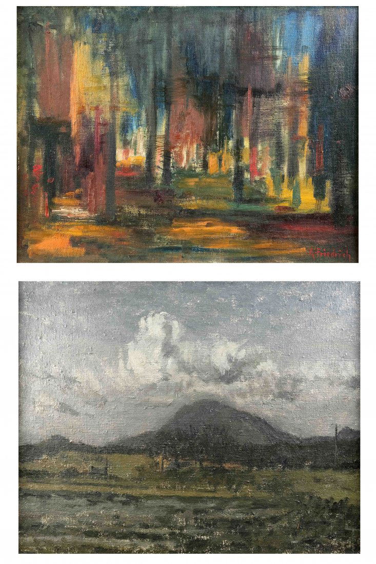 Mountain Scene and Trees, Two Works (1 of 7)