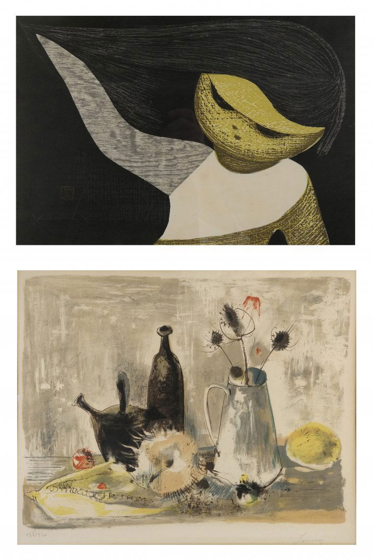 Two Prints, Woodcut and Lithograph (1 of 7)