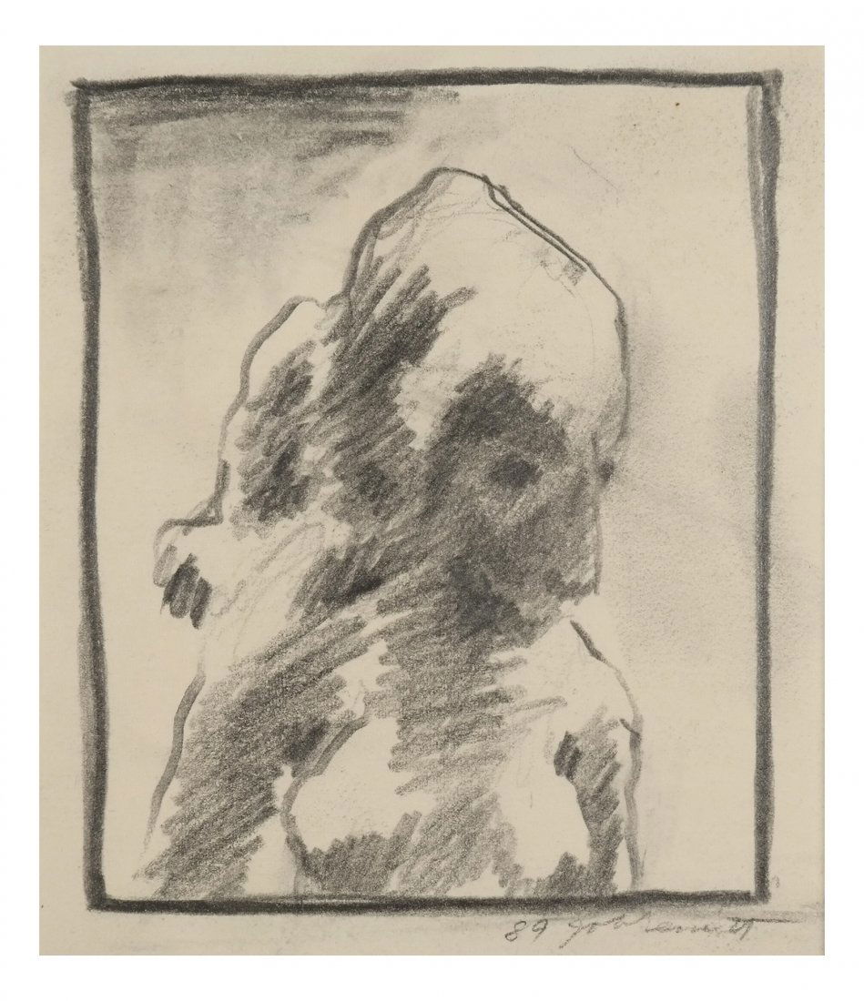 John Bennett Portrait, Drawing: Framed drawing, pencil on paper, signed lower right. [Art: 4 1/2" x 3 1/2"; 12" x 11 1/2"]. Abrasions.