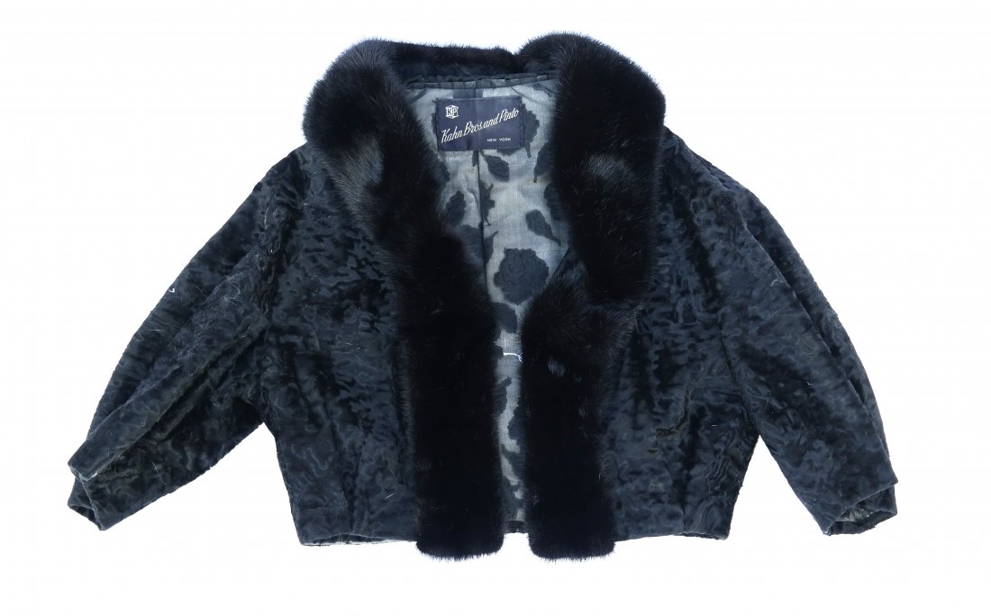 Lamb Bolero with Mink Collar: Lamb bolero with mink collar. Size 6-8. Good condition.