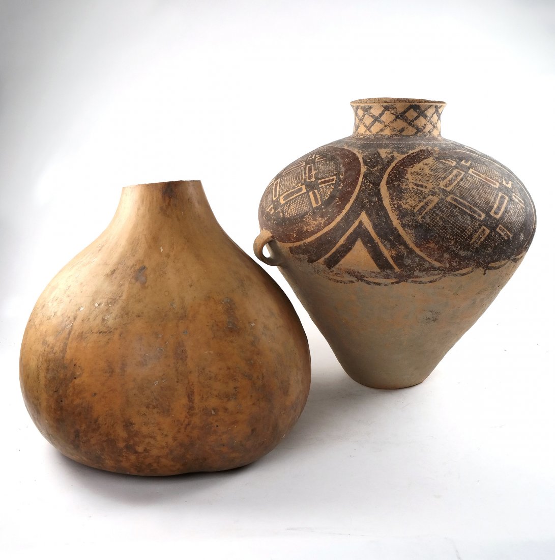Terracotta Vessel and Gourd Vase (1 of 5)