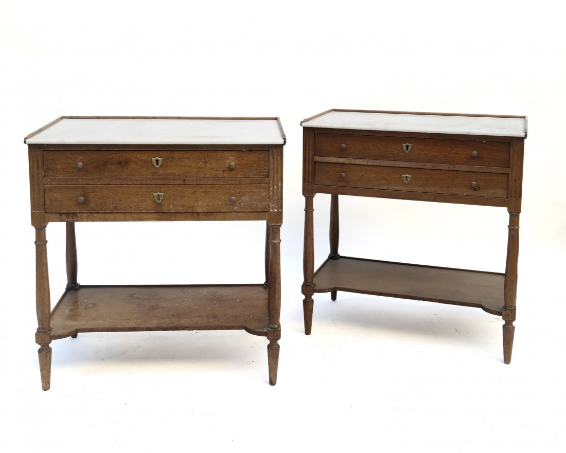 Pair of Don Rouseau Marble Top Stands (1 of 9)