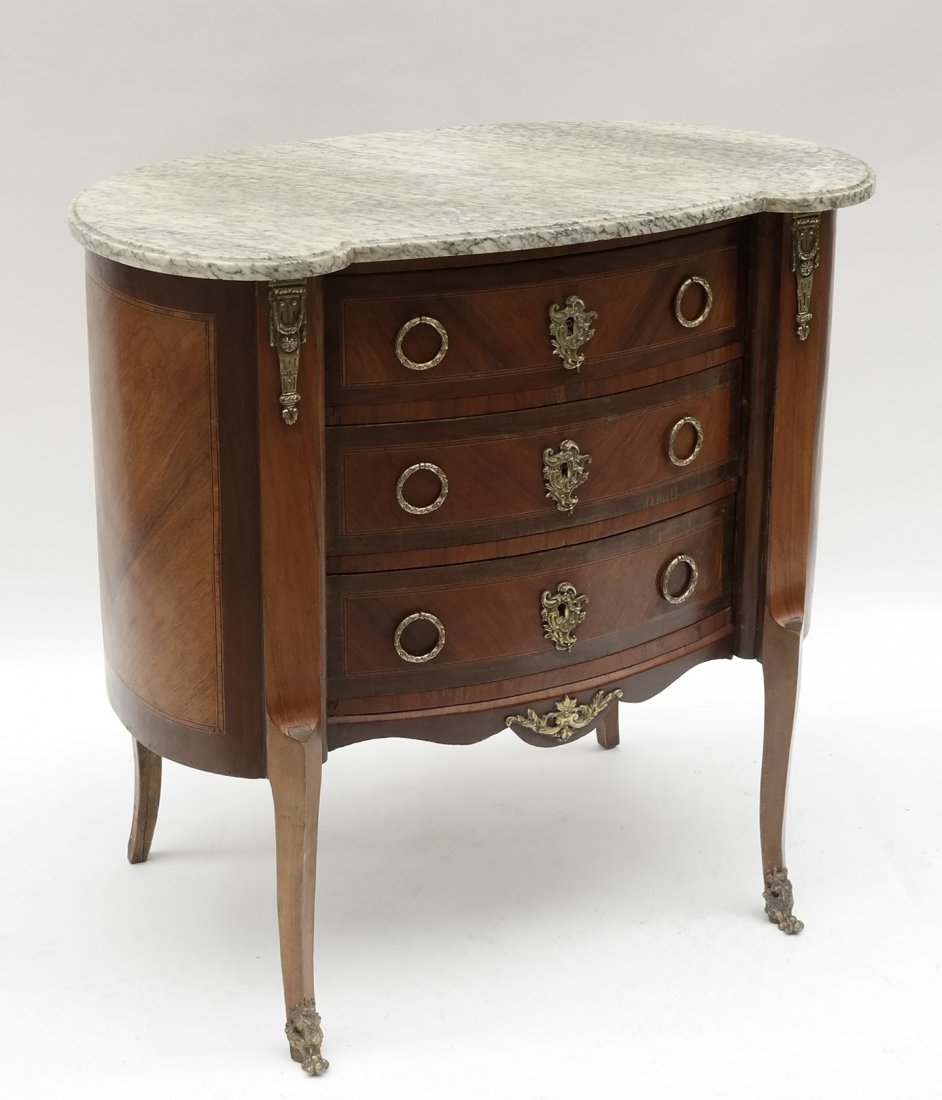 French Marble Top Kidney Stand (1 of 9)