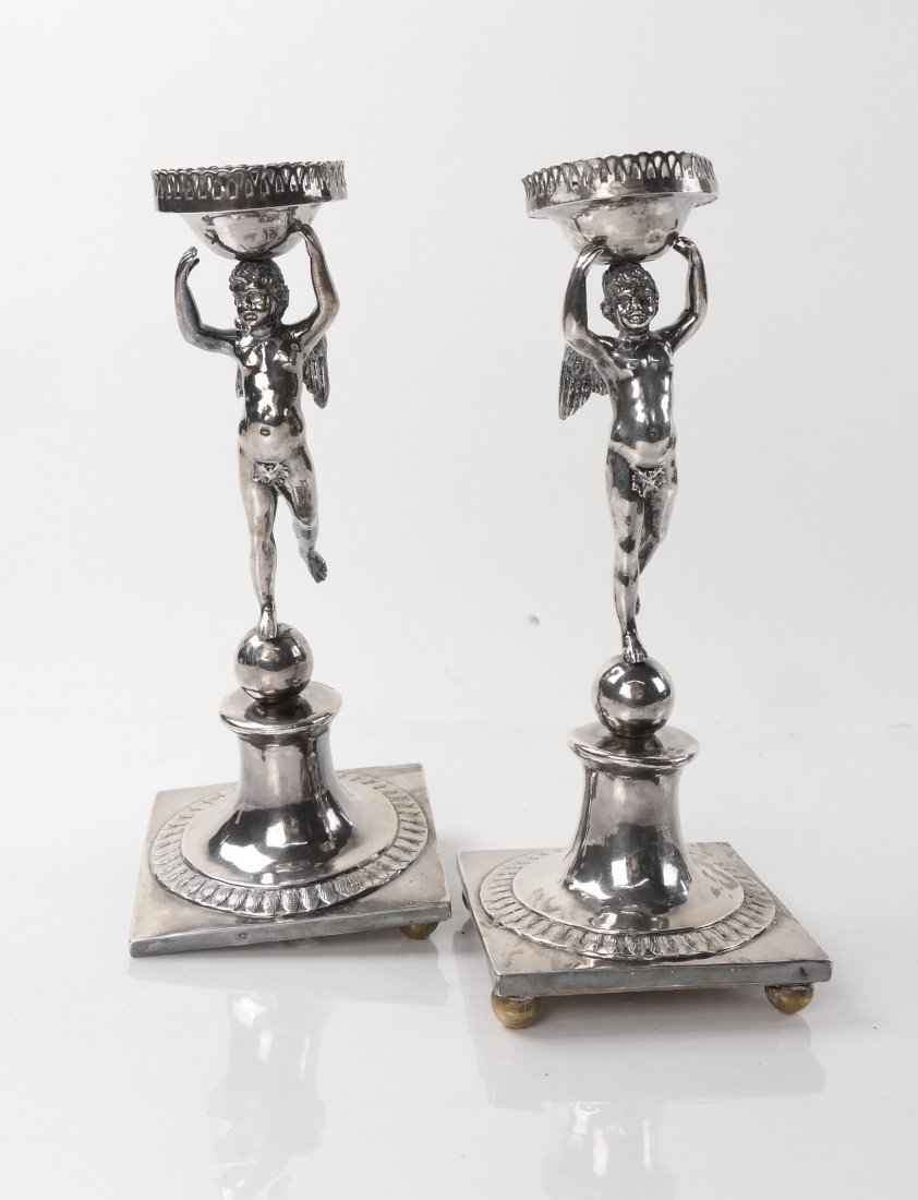 Silver Plate "Angel" Candlesticks (1 of 7)