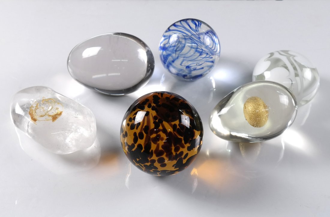 Six Glass Paperweights (1 of 8)