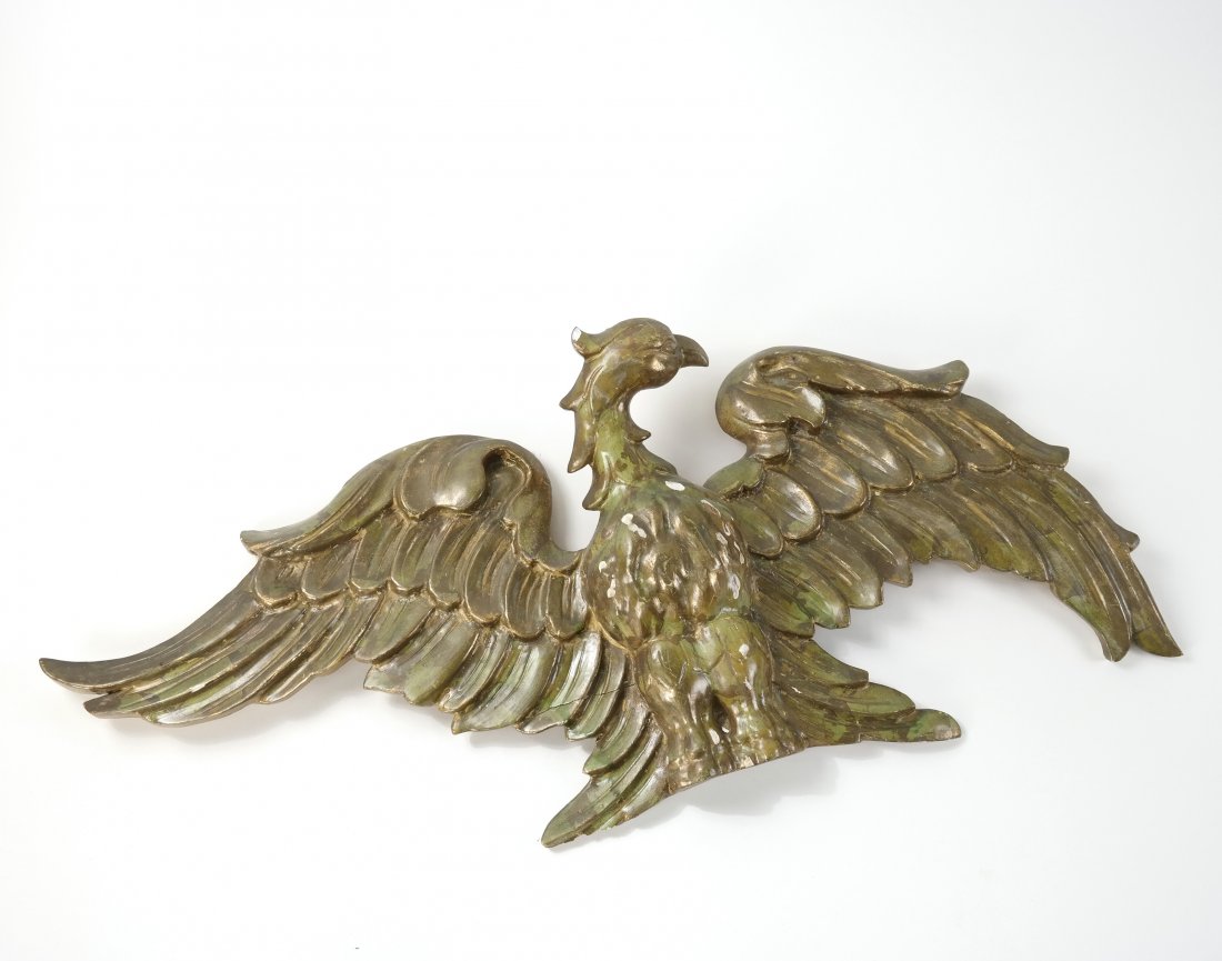 Carved Wood Gesso & Painted Eagle (1 of 3)