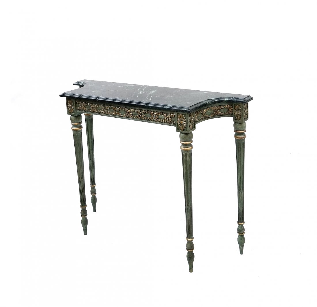 Console Table with Green Marble Top (1 of 6)