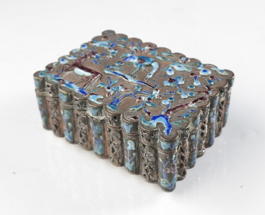Chinese Enameled Metal Jewel Box (1 of 4)