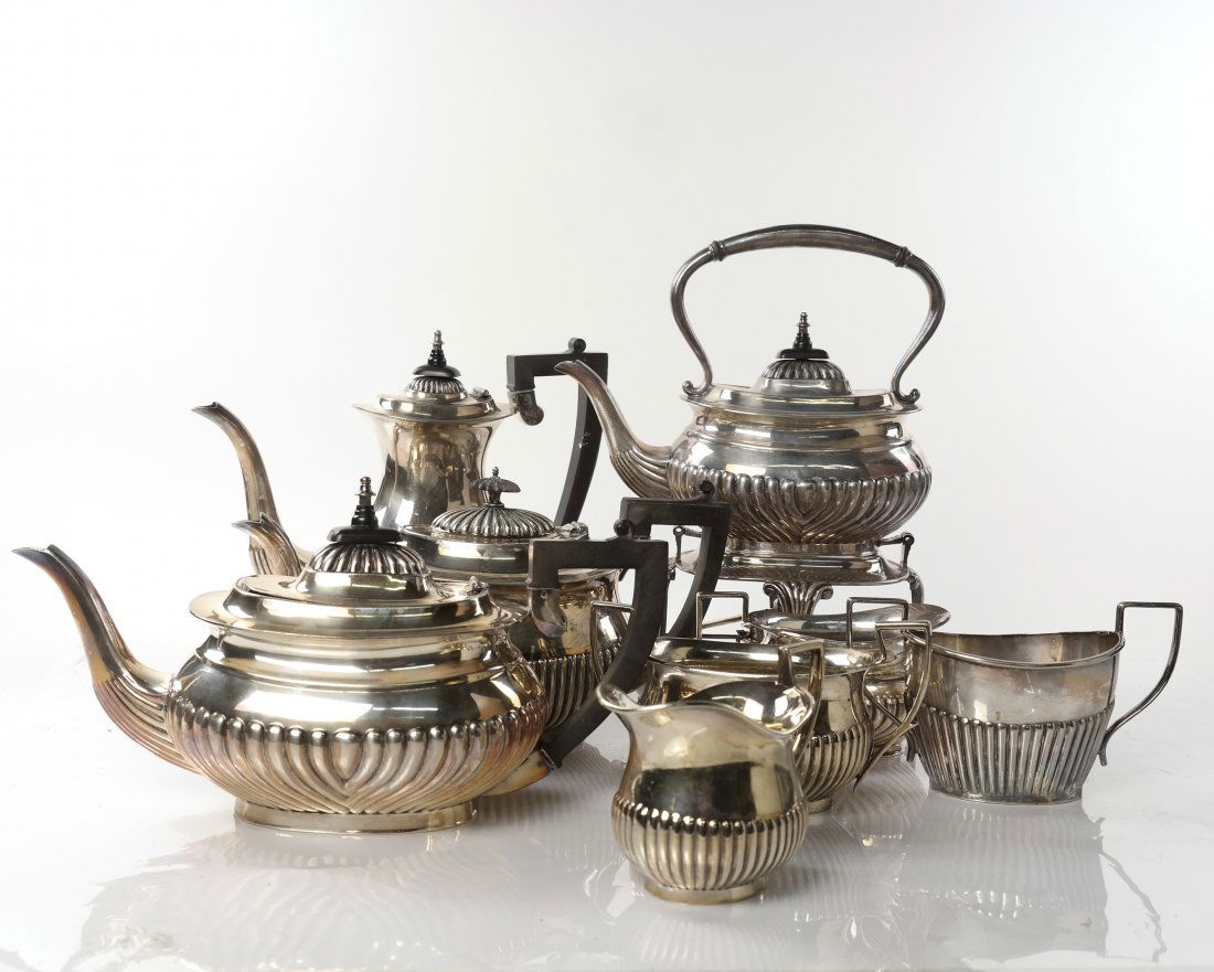 8 Silver Plate Teapots and Service Items (1 of 7)