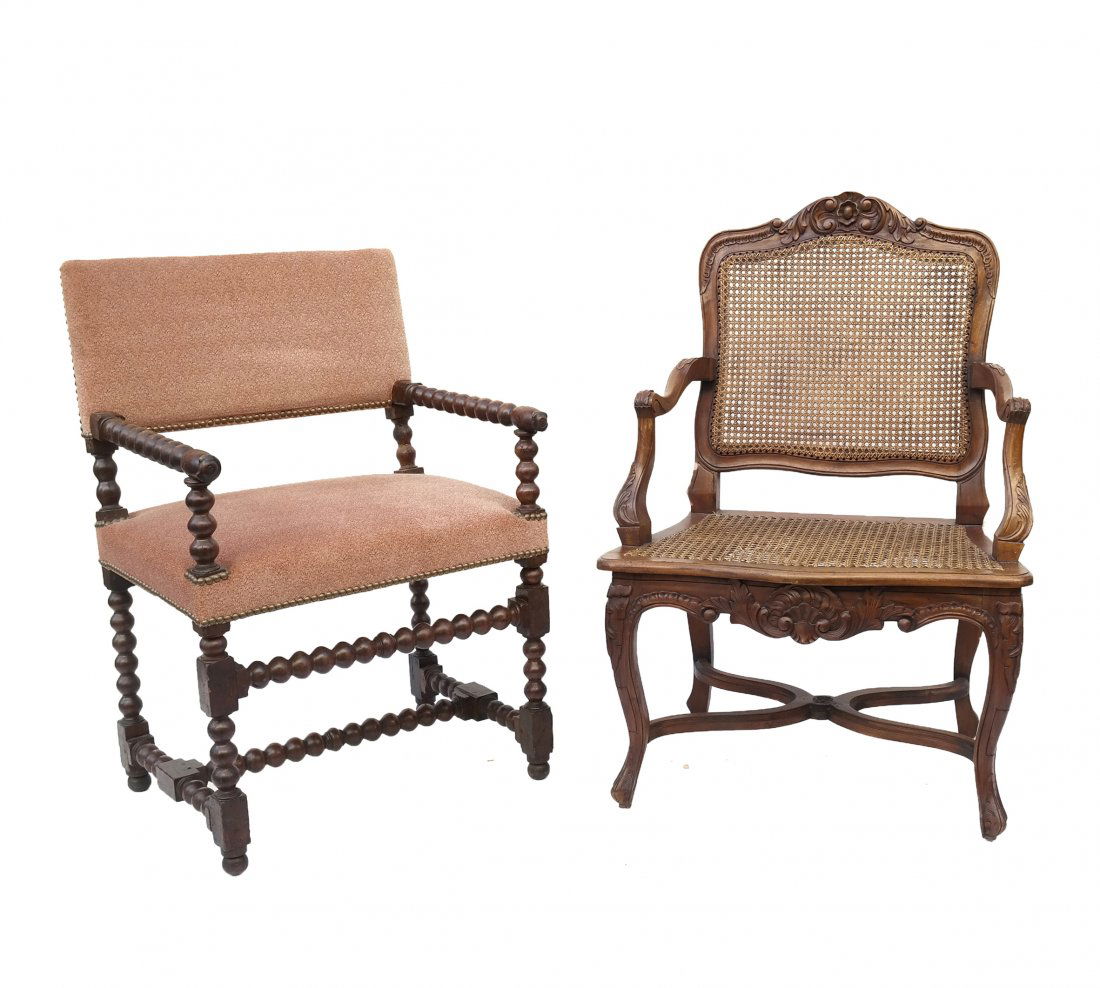 Louis XV Walnut Armchair, Turned Chair (1 of 8)