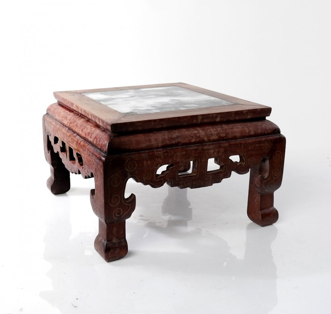 Chinese Inset Marble Low Taboret (1 of 5)