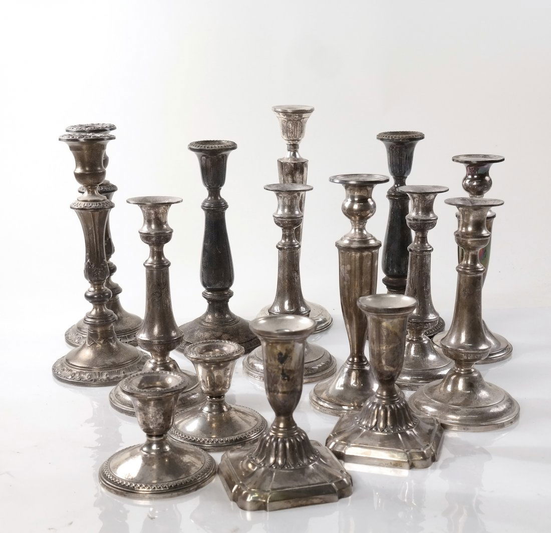 Fifteen Sterling Silver Candlesticks (1 of 6)