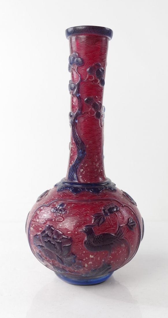Chinese Decorated Glass Vase (1 of 4)