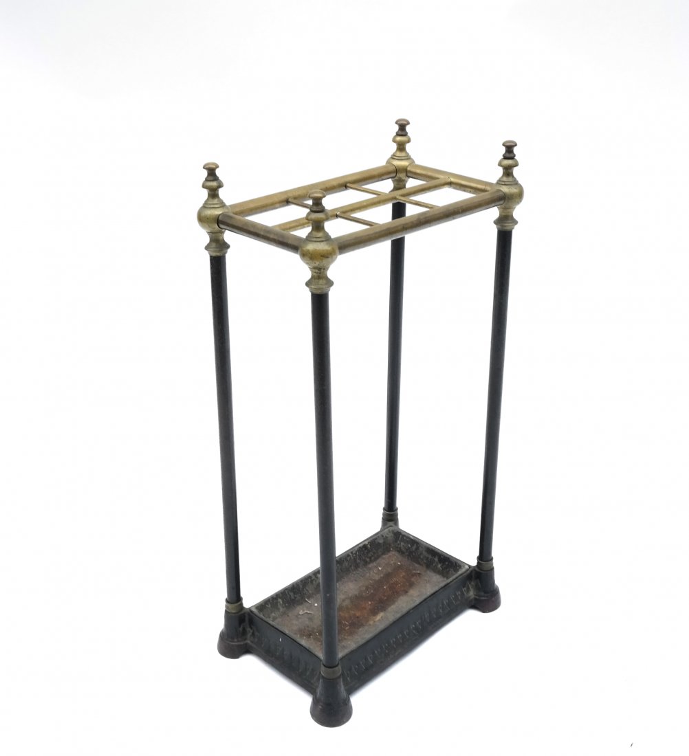 Gilt, Black Brass Umbrella Stand (1 of 6)