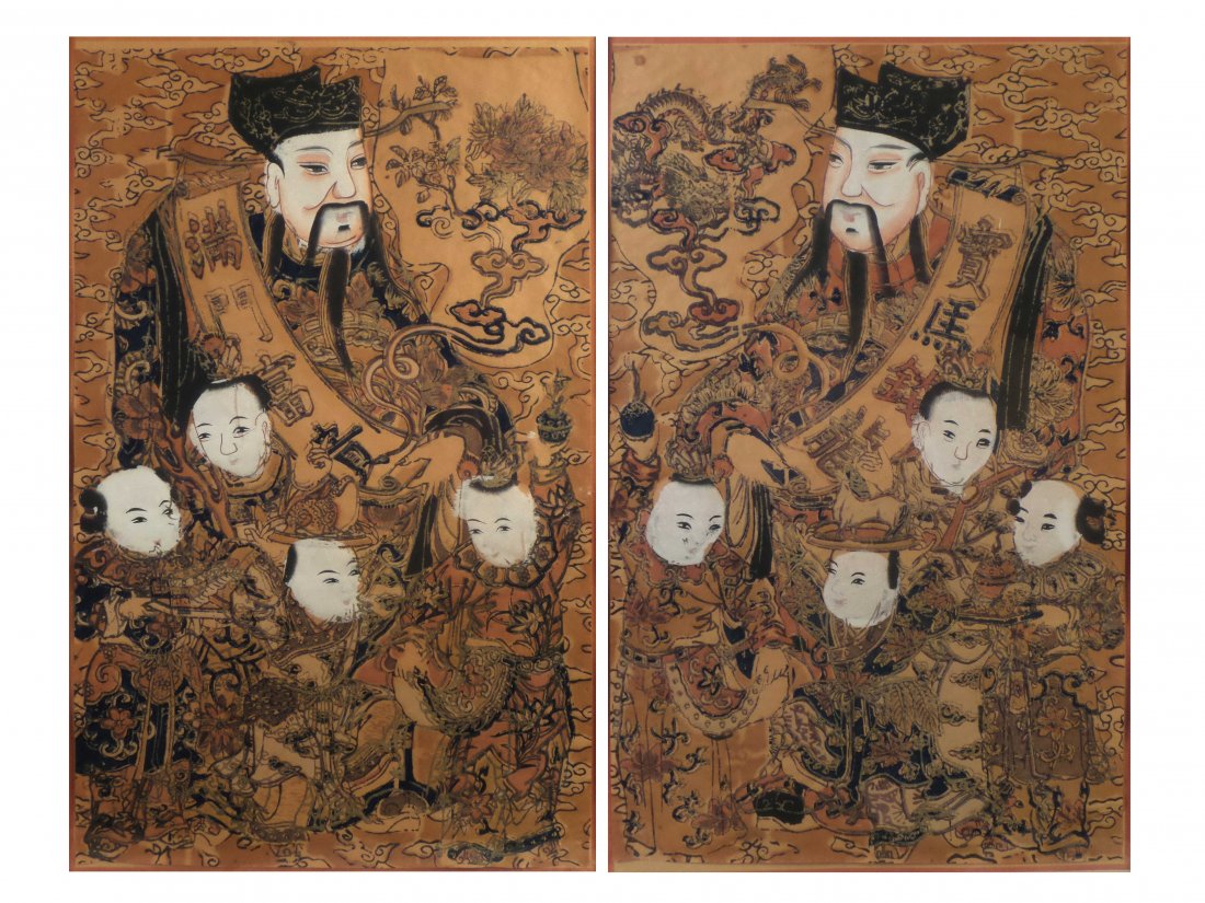 Pair of Chinese Watercolors (1 of 8)