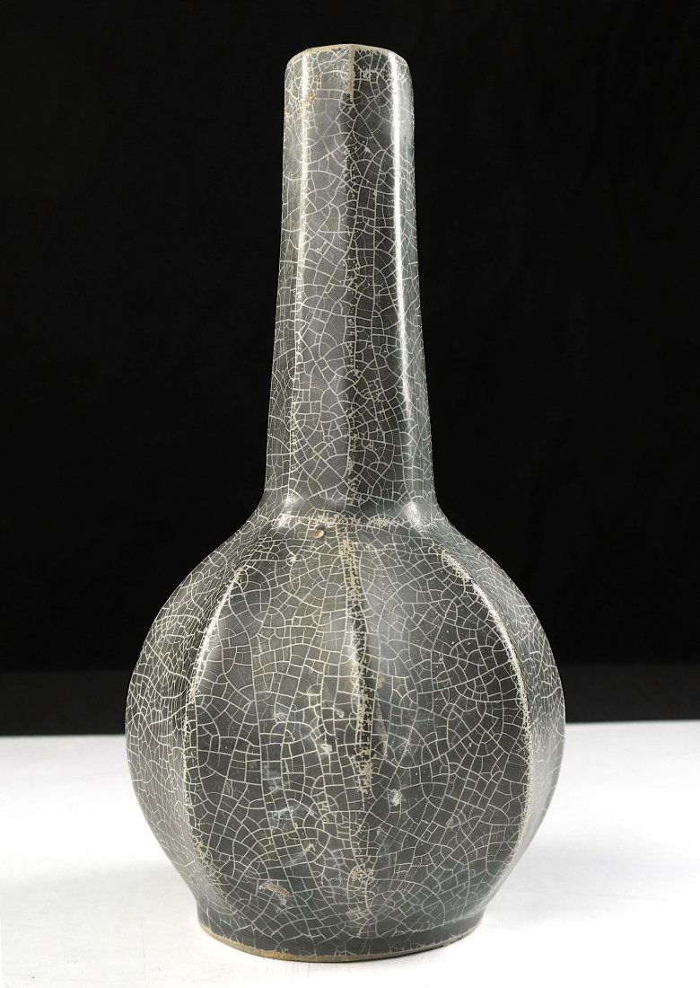 Early Chinese Black Crackle Glaze Vase (1 of 6)