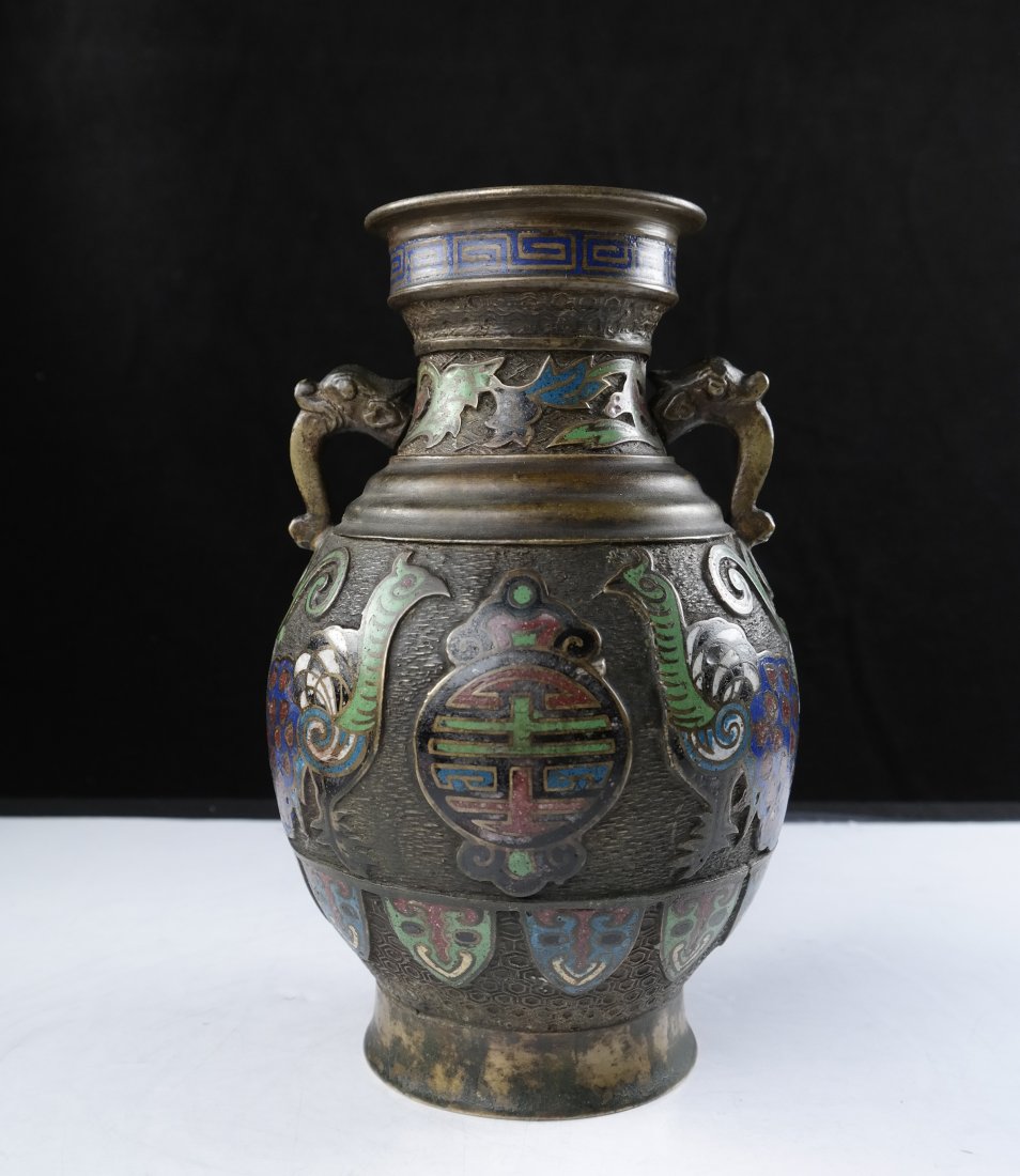 Bronze and Enamel Champleve Vase (1 of 5)