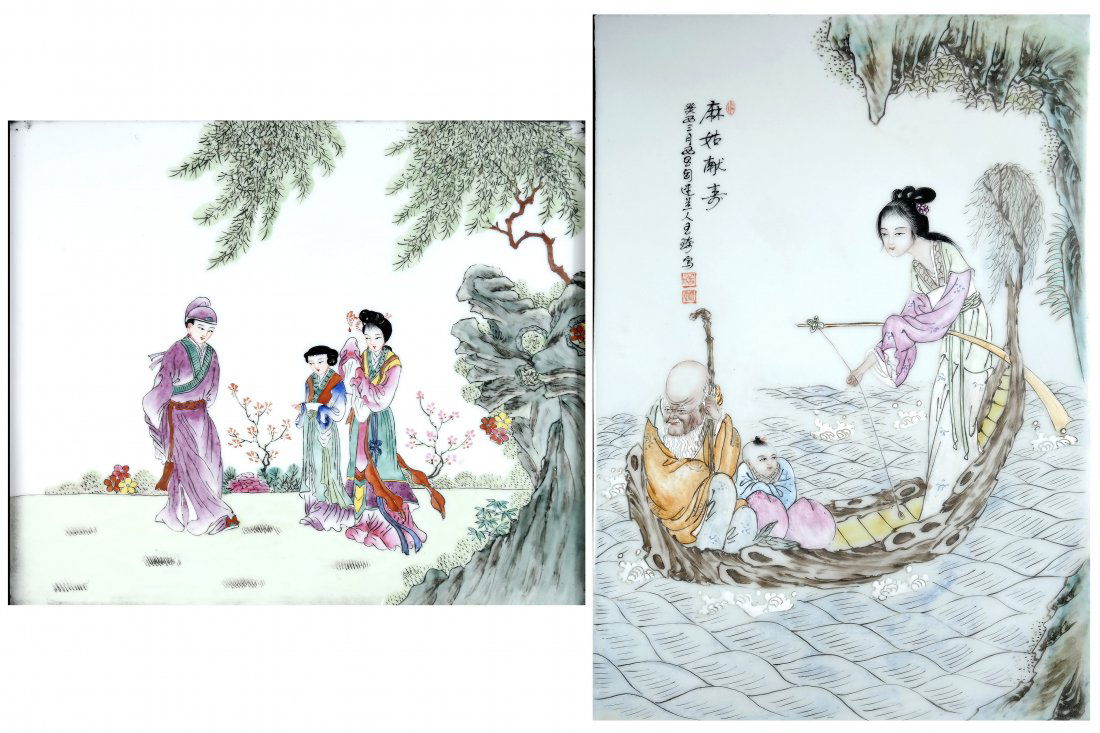 Two Chinese Painted Porcelain Plaques (1 of 4)