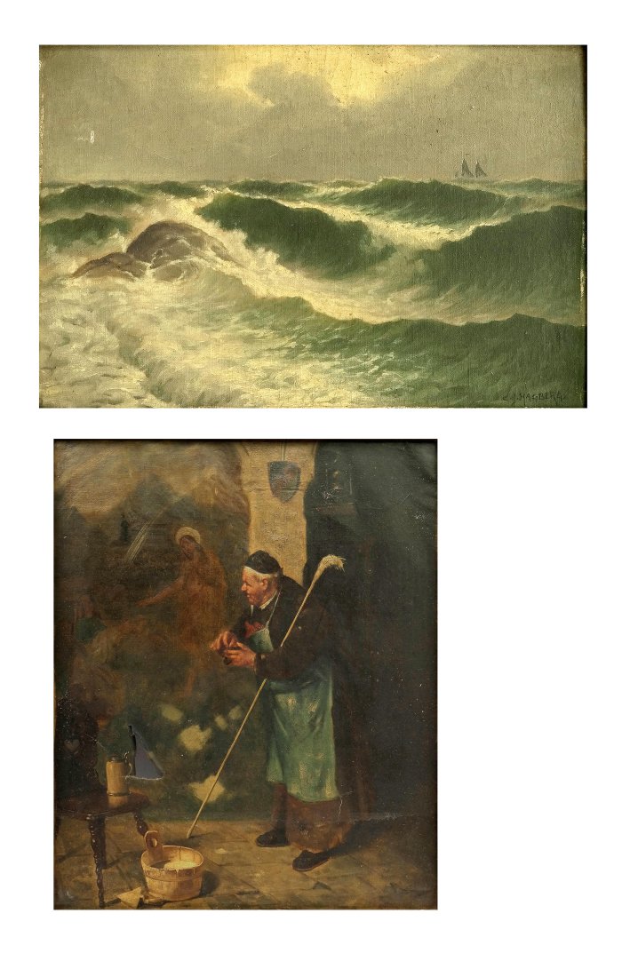 Two Works, Oil on Canvas (1 of 10)