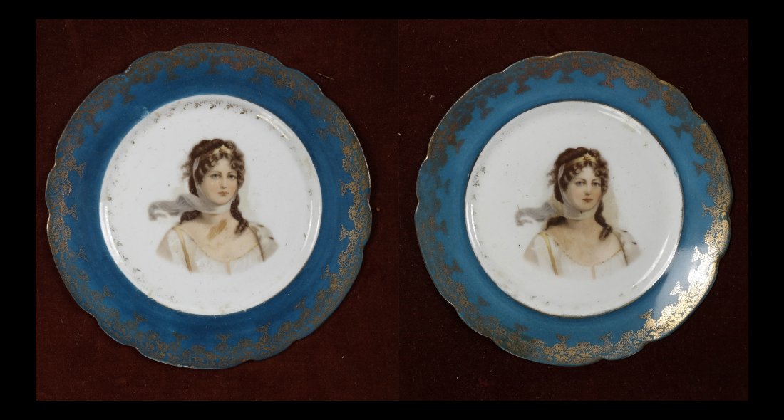 Pair of Framed Porcelain Plates (1 of 4)