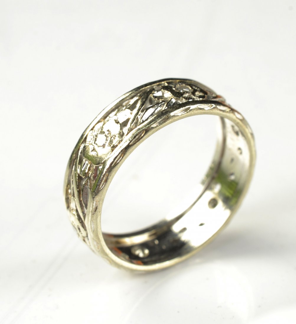 White Gold and Diamond Sculptural Ring (1 of 5)