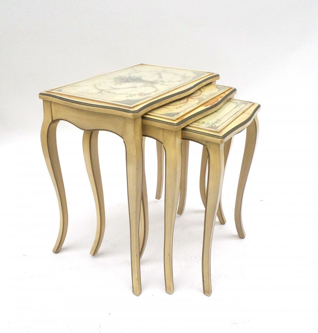 Nest of Three Decorated Tables (1 of 7)