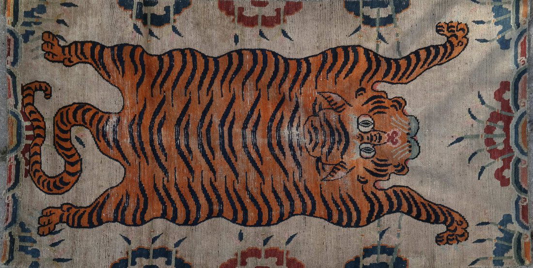 Tibetan Rug - Sprawled Tiger (1 of 4)
