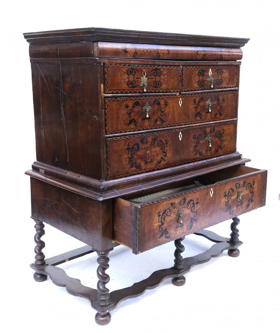 William & Mary Marquetry Chest-on-Chest (1 of 8)