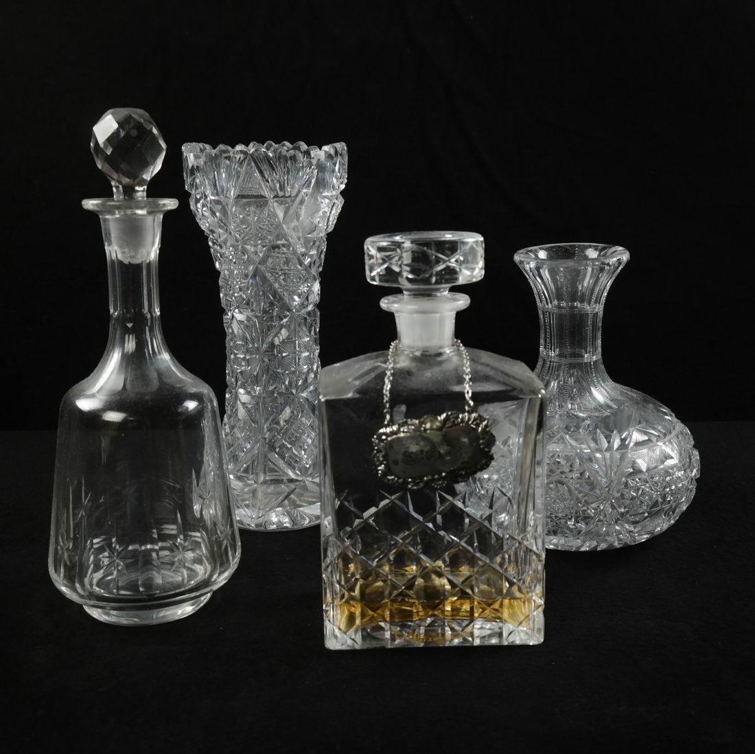 Two Crystal Decanters and Two Vases (1 of 5)