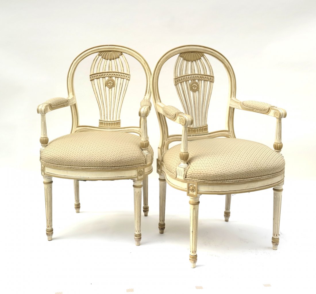 Pair of French Balloon-Back Armchairs (1 of 7)