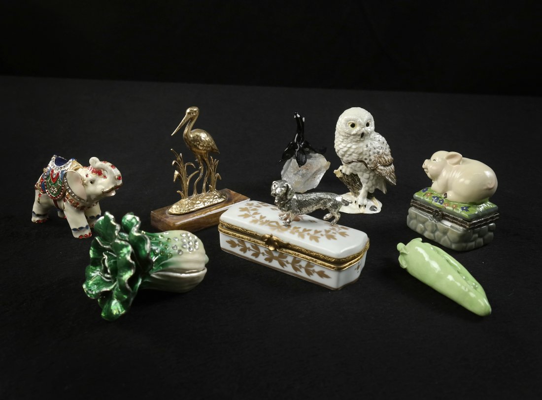 9 Enamel Trinket Boxes and Figurines (1 of 7)