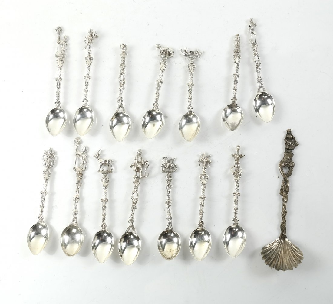 Set of 14 .800 Silver Demitasse Spoons (1 of 5)