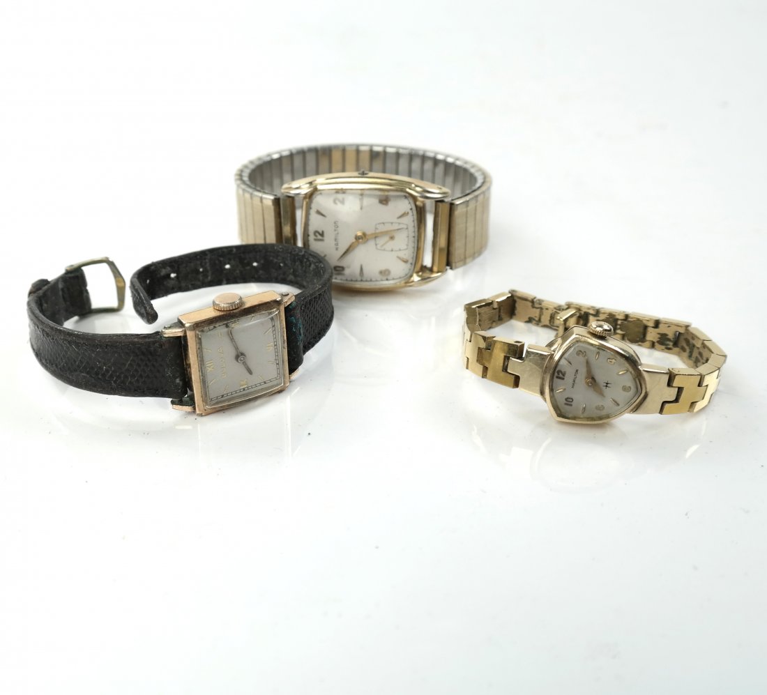 3 Gold-Filled Watches: Hamilton, Bulova (1 of 8)