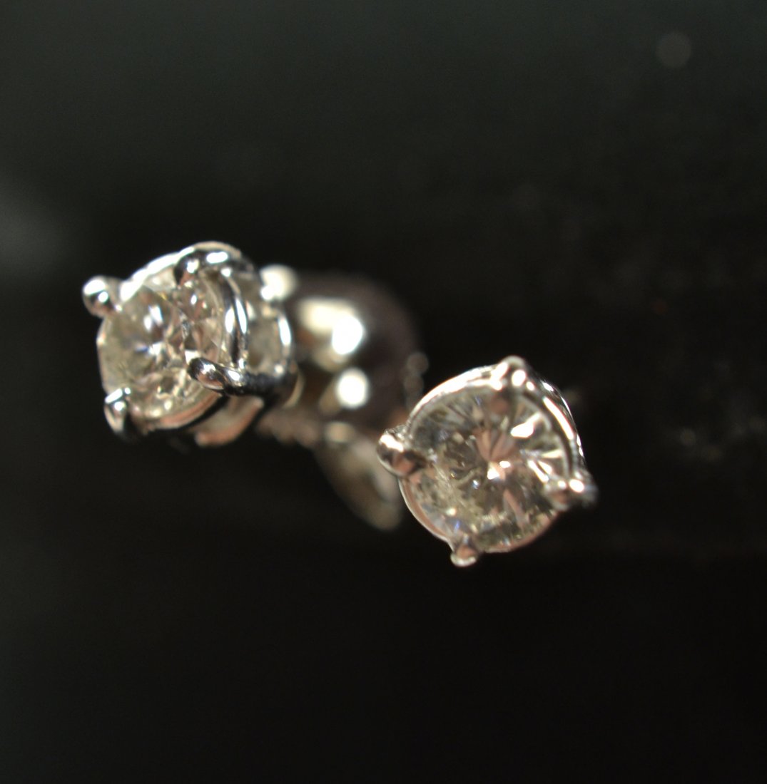 14k White Gold and Diamond Studs (1 of 6)