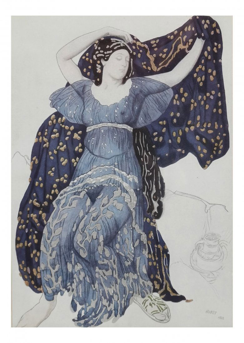 Leon Bakst, Hand-Colored Print (1 of 3)