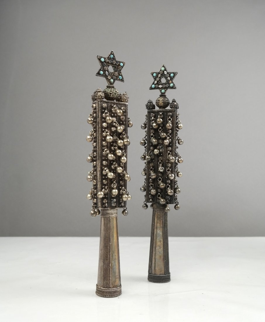 Pair of Sterling Torah Finials (1 of 10)