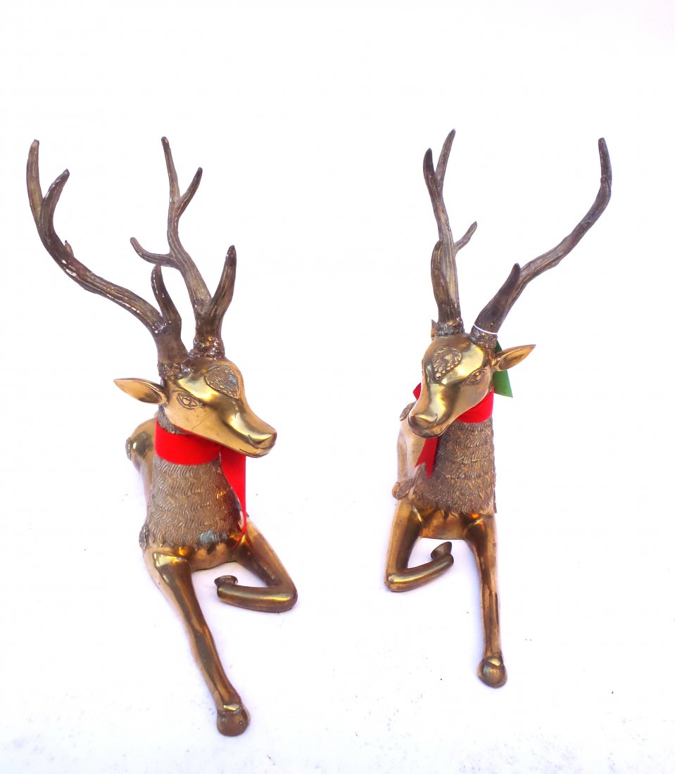 Two Brass Reindeer Sculptures (1 of 5)