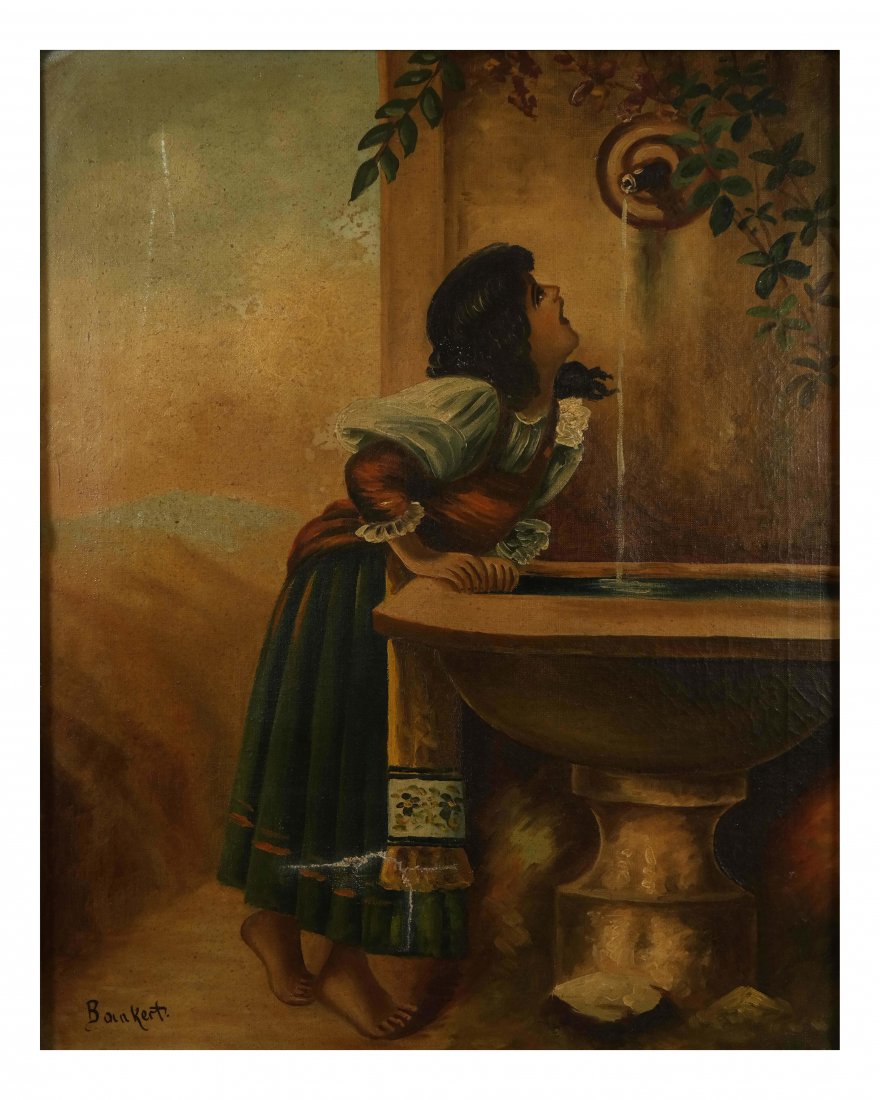 Girl at a Fountain, Oil on Canvas (1 of 4)