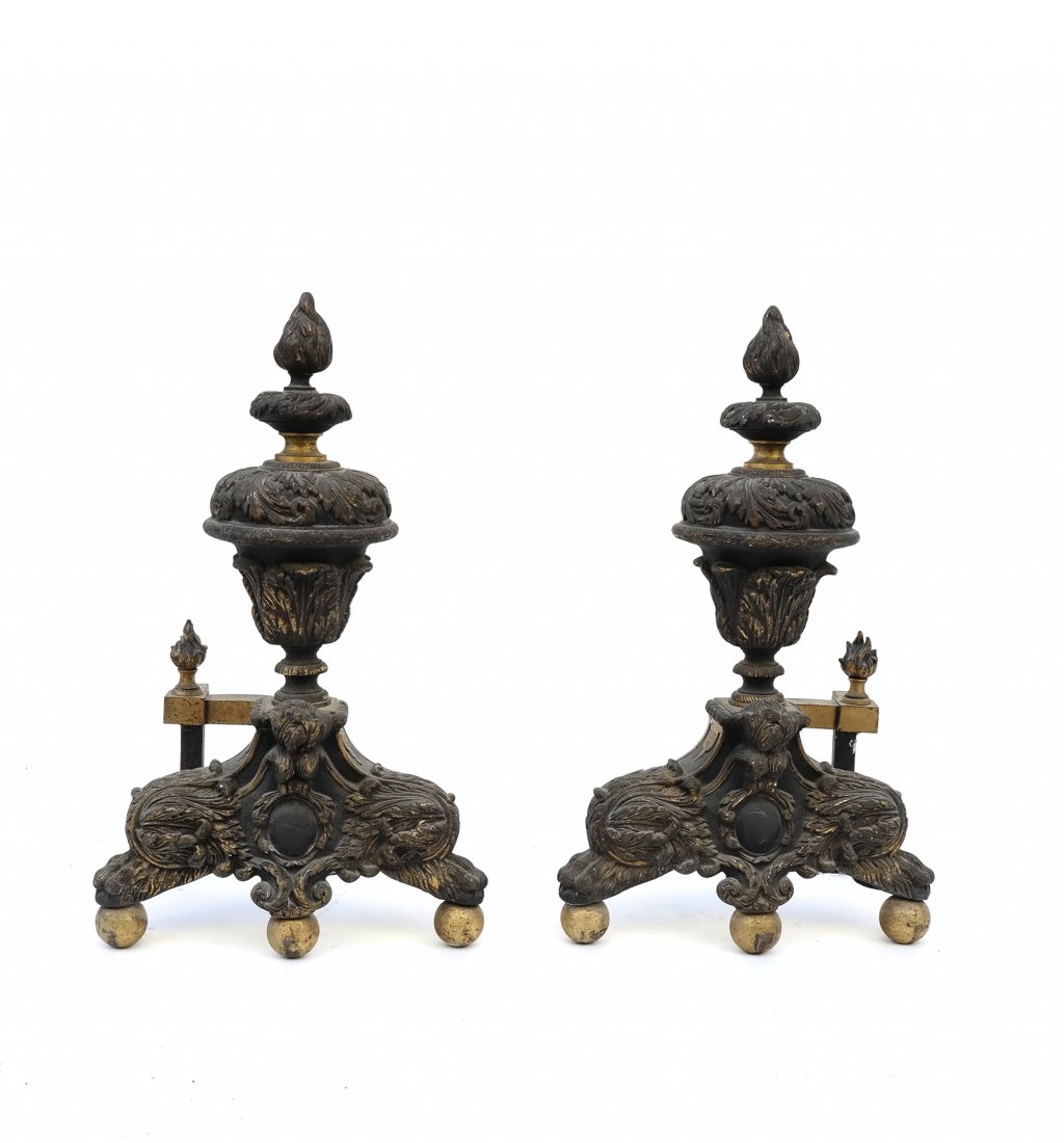 Pair of Bronze Andirons (1 of 5)