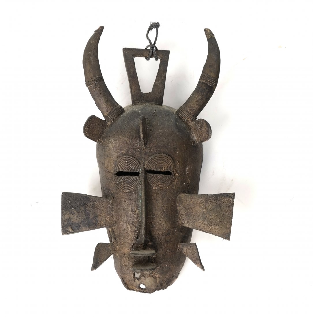 Antique 19th C. Bronze African Mask (1 of 6)