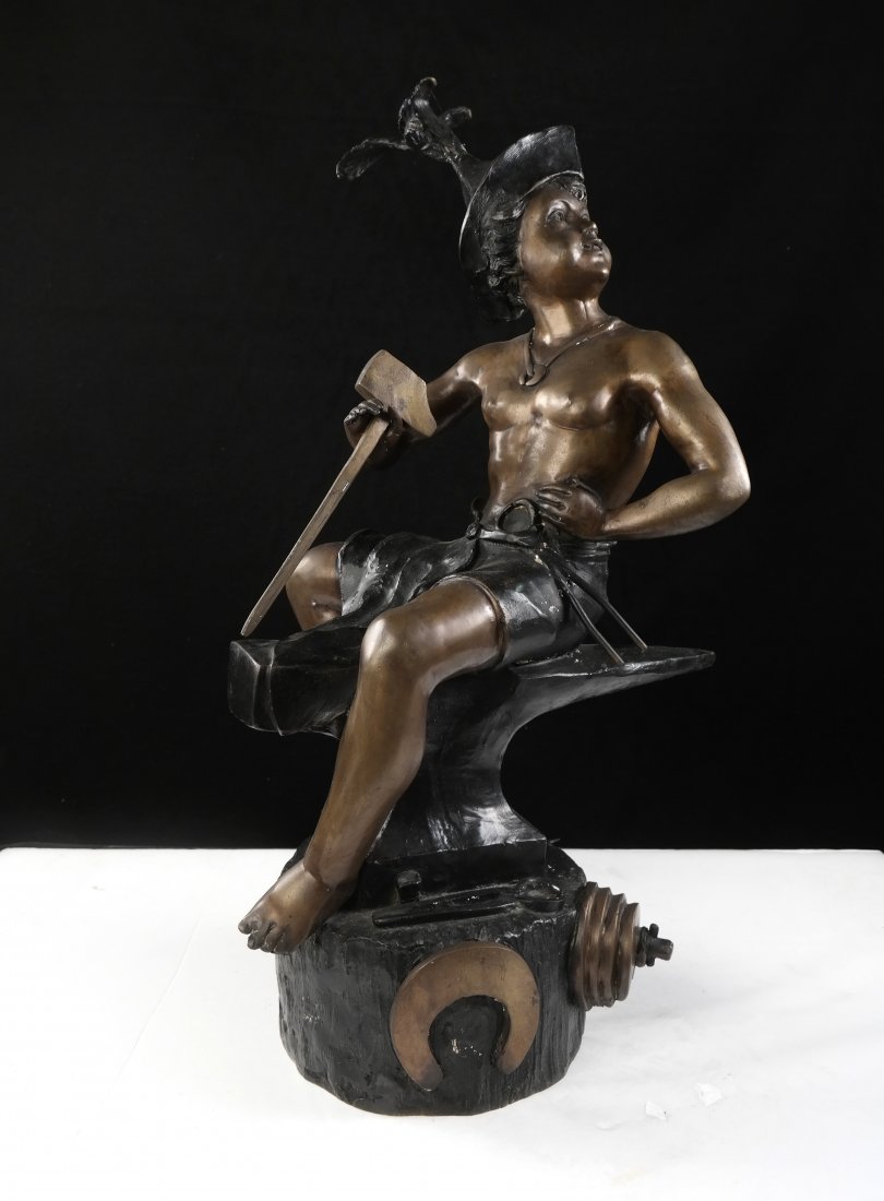Patinated Metal Figure of a Blacksmith (1 of 6)